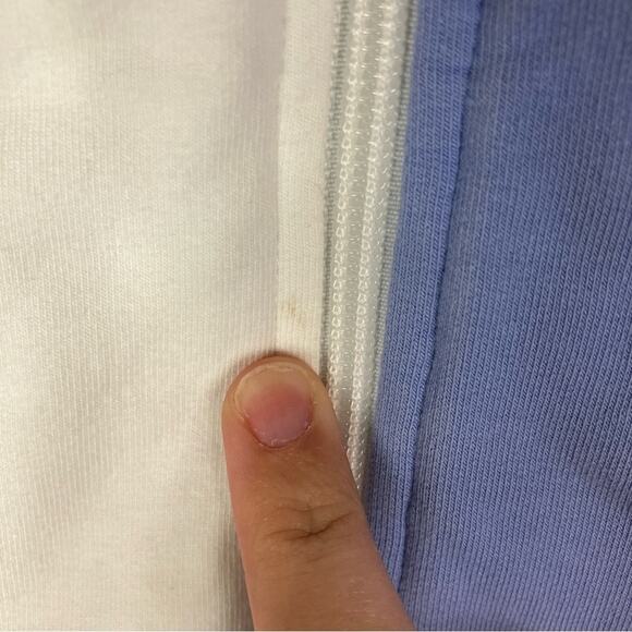 Finish Line Y2K Blue White Colorblock Full Zip Sweatshirt Jacket Womens Large - Picture 3 of 5